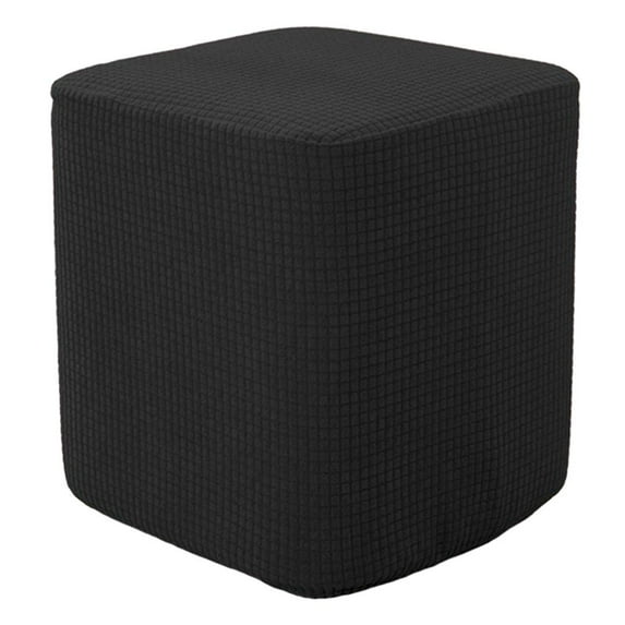 YWMJZEU Polyester Square Storage Stool Ottoman Covers Footstool Slipcover Black