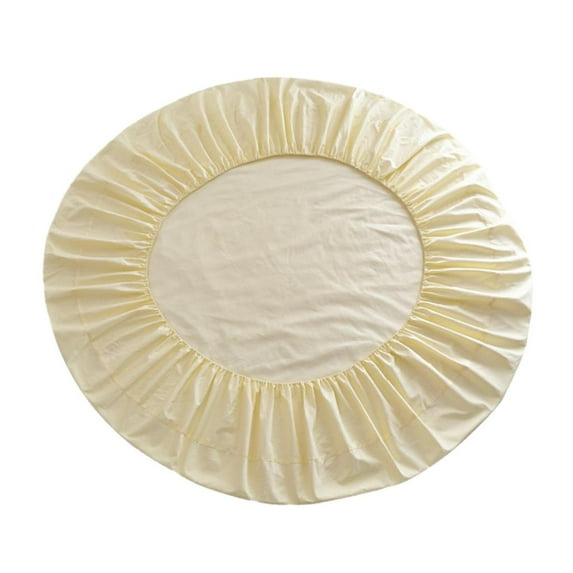 YWMJZEU Solid Color Cotton Round Bed Fitted Sheet Bed Cover Beige