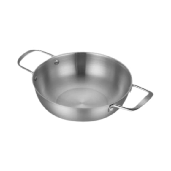 YWMJZEU Stainless Steel Paella Pan Seafood Pot Fast Heating Cookware Curries Pan Cooking 18cm
