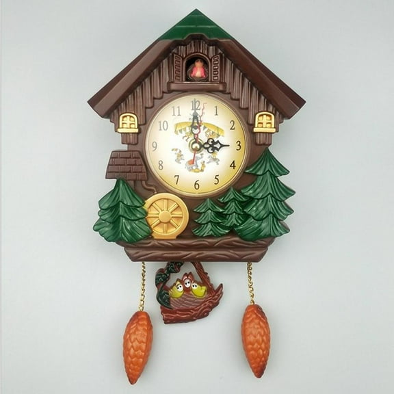 YWMJZEU Vintage Cuckoo Wall Clock, Intelligent Tell Time Decorative Clock for Children