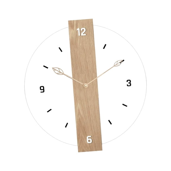 YWMJZEU Wall Clock Silent Creative Simple Unique Art Decorative Nordic Bedroom Clock for Wood Color 30cm