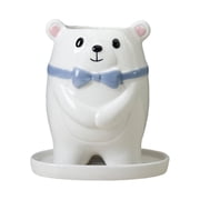 YWMJZEU bhuuno Decorative Ceramic White Bear Planter Flower Pot Vase Boy