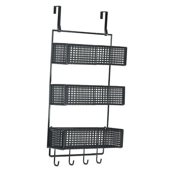 YWMJZEU over The Door Basket Organizer 3 Tier Hanging Storage Rack Modern Hanging Basket S black
