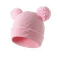 thumbnail image 1 of YWOAGH Cozy Knitted Winter Hats For Kids Soft Flannel Lined Warm Cap With Double For Cold Weather Outdoor Pink 2-8, 1 of 3