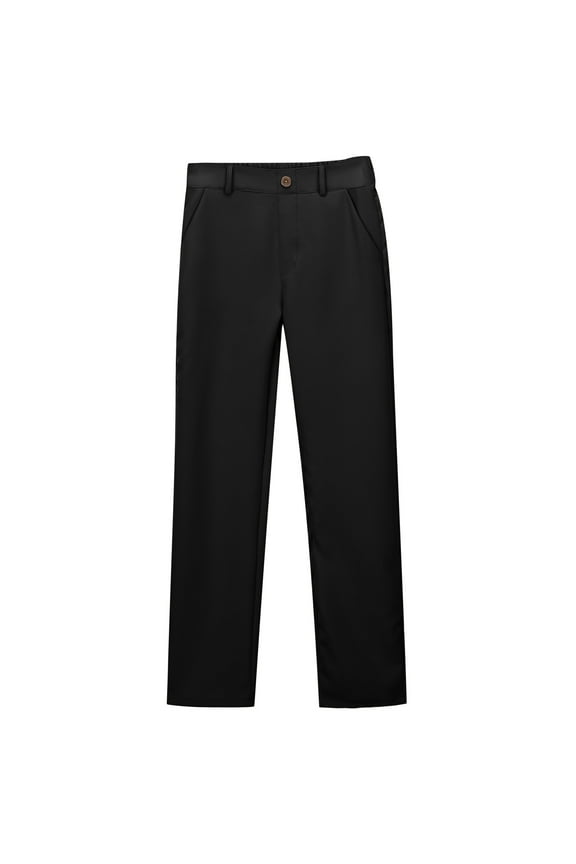 Dress Pants for Girls and Boys Kids Pants High Stretchy with Pockets Comfortable School Wear Girls Pants Black 14-15 Years