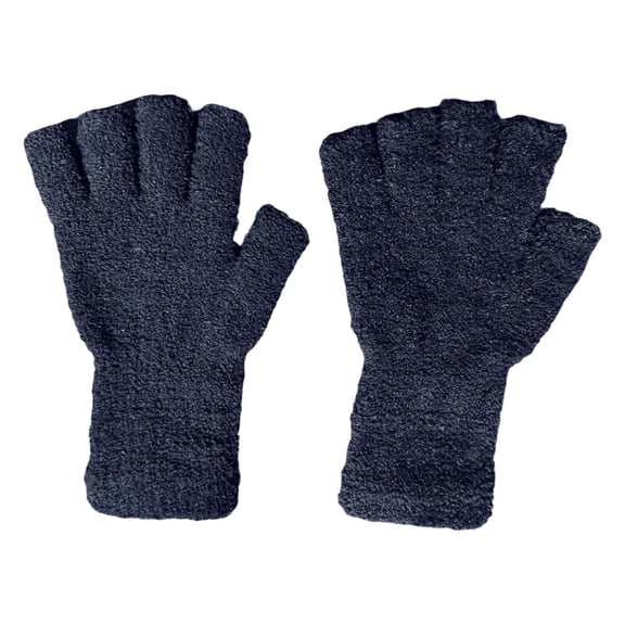 YWOAGH Extra Long Wrist Fingerless Winter Gloves For Kids Thermal Knitted Mittens For Boys And Girls Warmth Black One Size