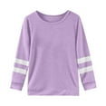 thumbnail image 1 of YWOAGH Girls Long Sleeve Crew Neck T Shirt with Cute Casual Tops for Children Light Purple 6-7 Years, 1 of 5
