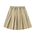 thumbnail image 1 of YWOAGH Girls School Skirts Pleated A Line Skirt for Students Comfortable Stretchable Casual Wear Primary Secondary Skort Khaki 15-16 Years, 1 of 7