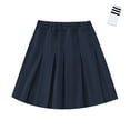 thumbnail image 1 of YWOAGH Girls School Skirts Pleated A Line Skirt for Students Comfortable Stretchable Casual Wear Primary Secondary Skort Navy 5-6 Years, 1 of 4