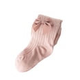 thumbnail image 1 of Bmisegm Girls Socks Tights with Vertical Stripes and Big Bow Design Breathable Combed Stretchy for Outdoor Pink 2-4 Years, 1 of 4