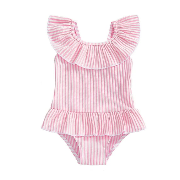 YWOAGH Girls Swimsuit Summer Stripe Style Tankini Swimsuit for Toddler Baby Youth 12M-5Y Tankini Swimsuits Pink 2-3 Years