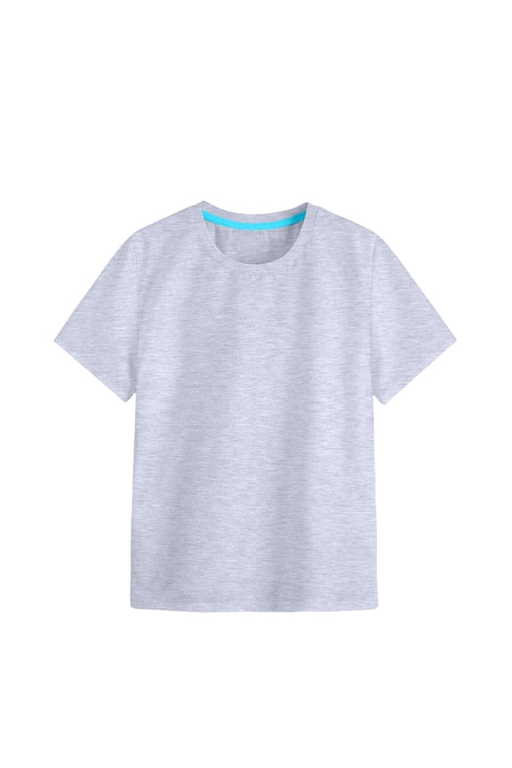 Girls Tshirts&nbsp;Soft Cotton Crew Neck Short Sleeve Color Printed&nbsp;Kids Short Sleeve Grey 3-4 Years