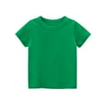 thumbnail image 1 of YWOAGH Kids Girls Boys Short Sleeve Basic T Shirt Casual Summer Tees Shirt Tops Solid Color for Children Comfortable Wear Green 2 Years, 1 of 2