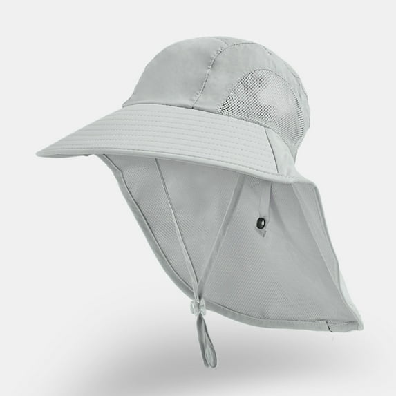 YWOAGH Kids Outdoor Sun Hats for Children Wide Brim Sunshade Cap Ideal for Kids During Summer for Outdoor Adventures and Sun Light Gray One Size