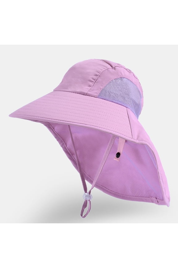 Kids Outdoor Sun Hats for Children Wide Brim Sunshade Cap Ideal for Kids During Summer for Outdoor Adventures and Sun Purple One Size