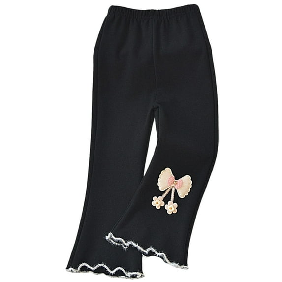 YWOAGH Pajama Pants for Girls Everyday Wear Stretchy Soft Comfortable Casual Trousers for Toddler Kids Spring Summer Girls Pants Black 3-4 Years