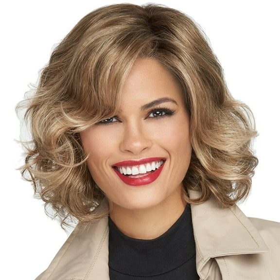YWOAGH Short Curly Synthetic Wig for Women Fashion Sexy Cool Design Rose Gold