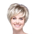 thumbnail image 1 of YWOAGH Short White Gradient Synthetic Wig for Women Natural Rose Net Design White, 1 of 4