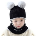 thumbnail image 1 of YWOAGH Windproof Winter Hat with and Scarf for Toddlers Warm Knitted Cap for Boys and Girls Black_01 One Size, 1 of 3