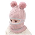 thumbnail image 1 of YWOAGH Windproof Winter Hat with and Scarf for Toddlers Warm Knitted Cap for Boys and Girls Pink_01 One Size, 1 of 3