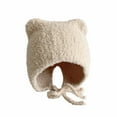 thumbnail image 1 of YWOAGH Winter Baby Hat with Soft Ears Cozy Warm Lined Cap for Boys Girls Cold Weather Outdoor Beige 1-2 Years, 1 of 4