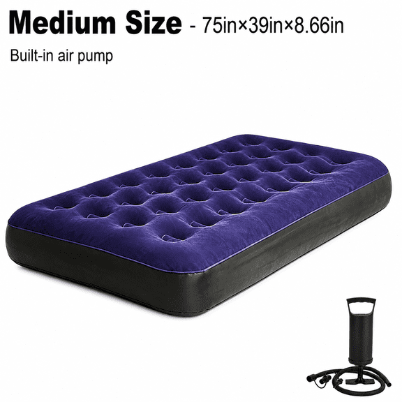 YWORVI Camping Air Mattress,Portable Inflatable Sleeping Mattress with Soft Flocked Top, Outdoor Bed for Tent, Backpacking, Road Trips, RV Camping, Guest Room, Home Use and Family Travel