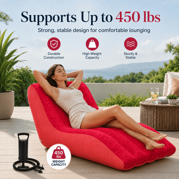 YWORVI Inflatable Sofa ,Outdoor Inflatable Lounge Chair for Patio, Backyard and Balcony, Curved Air Couch for Adults, Portable Lounger for Camping, Poolside and Indoor Relaxation.