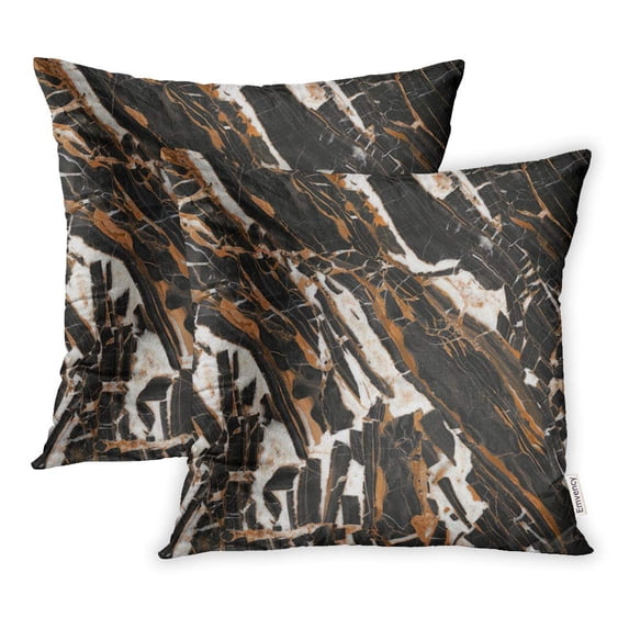 YWOTA Beige Abstract Black Brown Metal Marble Artistic Pillow Cases Cushion Cover 20x20 inch
