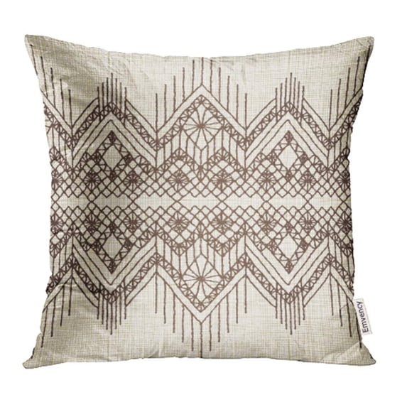 YWOTA Beige Lace Floral with Fringe Border Knitted Woven Macrame in Boho Style American Pillow Cases Cushion Cover 18x18 inch