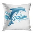 thumbnail image 1 of YWOTA Blue Porpoise Dolphin Swimming Pool Sign 10 Gray Cartoon Animal Aqua Aquatic Pillow Cases Cushion Cover 18x18 inch, 1 of 1
