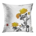 thumbnail image 1 of YWOTA Chrysanthemum Flowers Traditional Oriental Ink Painting Sumi E U Sin Go Hua Pillow Cases Cushion Cover 20x20 inch, 1 of 1
