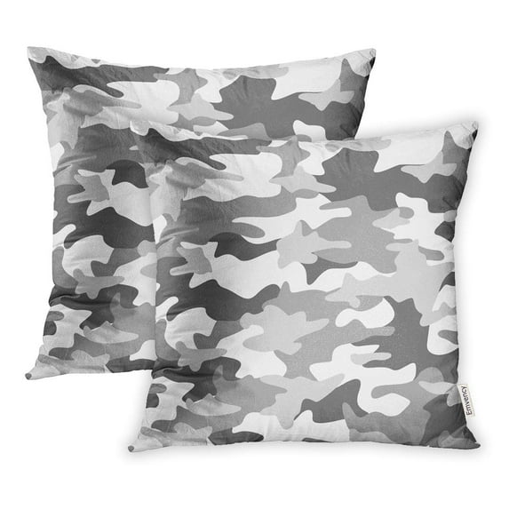 YWOTA Colorful Snow Camouflage Pattern Abstract Light Green Camo Grey Pillow Cases Cushion Cover 18x18 inch