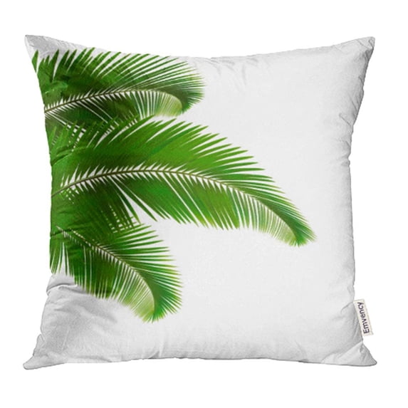 YWOTA Green Leaf Palm Leaves on White Raster of Jungle Tree Abstract Beauty Bend Bloom Pillow Cases Cushion Cover 20x20 inch