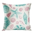 thumbnail image 1 of YWOTA Starfish Vintage Pattern with Pink and Mint Seashells on Beige Pastel Color Sketch Pillow Cases Cushion Cover 16x16 inch, 1 of 1