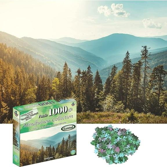 YWOW Eucalyptus Scented 1000 Piece Jigsaw Puzzle 20x27 Mindfulness Collection