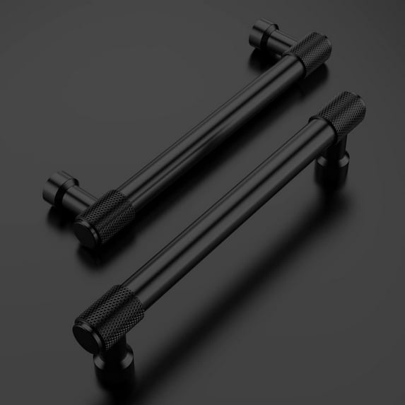 YX 10-Piece, 3-Inch Hole Center Black Aluminum Alloy Cabinet Pulls with Screws