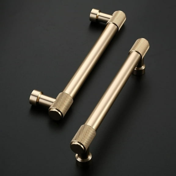 GrowAlong 10 Pack 3 Inch(76mm) Hole Center Brass Aluminum Alloy Cabinet Pulls with Screws