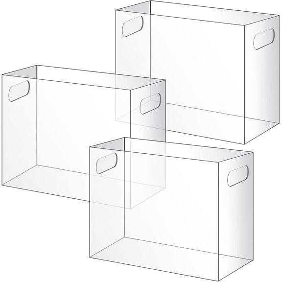 YX 3 Pcs Acrylic File Organizer Acrylic Desktop File Box with Handle Hanging Folder Clear Holder Filing Box for Office Home School Letter Size Folder Storage, 12.2 x 5.5 x 9.4 Inch