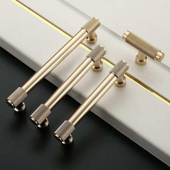GrowAlong 4 Pack 3 Inch Gold Aluminum Alloy Cabinet Pulls with Screws