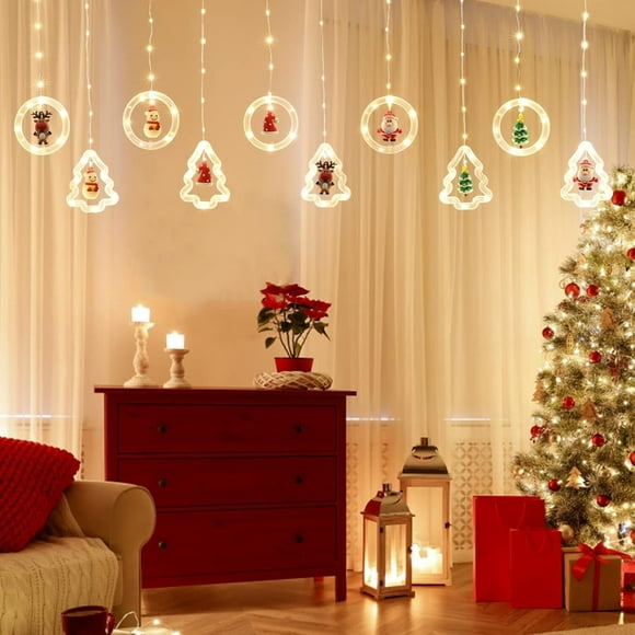 YX Christmas String Lights, 9.8 Ft 120 LED Christmas Window Lights, Waterproof Copper Twinkle Light, Hanging Novelty Xmas Tree Home Garden Party Decor