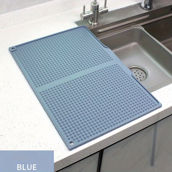 YX&ST Silicone Kitchen Draining Pad - Blue
