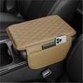 thumbnail image 1 of Gilysido  Universal Car Center Console Armrest Cover for Vehicle, Beige PU Leather Pad Protector With 2 Storage Bag, 1 of 7