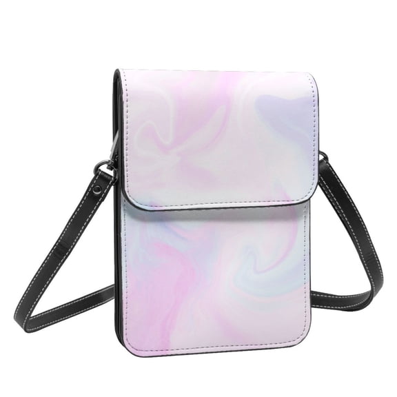 YXCXGO Beach Phone Case Leather Crossbody Phone Purse Watercolor Pink