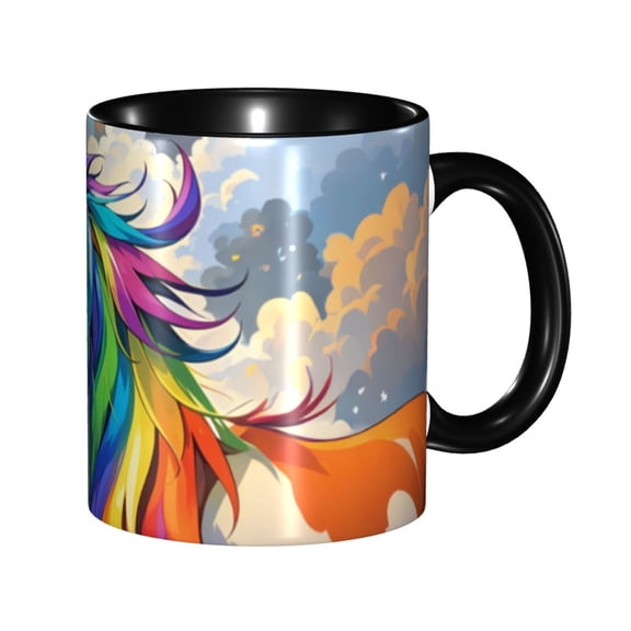 YXCXGO Coffee Mugs, 11.5 Oz Galloping Steed Hot Cocoa Mug With Handle For Coffee, Tea, Cocoa, Ceramic Mugs For Women Men, Housewarming Gifts