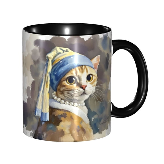YXCXGO Coffee Mugs, 11.5 Oz Kitty Tall Coffee Mugs With Handle With Handle For Coffee, Tea, Cocoa, Ceramic Mugs For Women Men, Housewarming Gifts