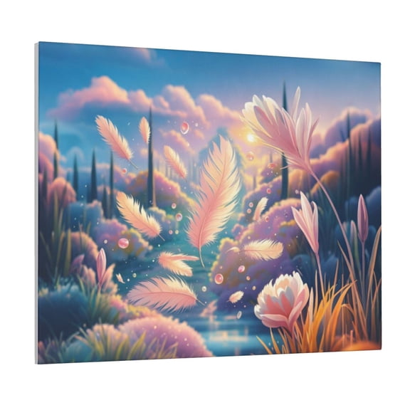 YXCXGO For Living Room Canvas Decorative Picture 16x20 In For Office Bedroom Decoration Art Paintings Painting Pink Feather Wall Pictures Prints