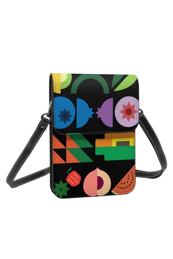 Geometry Fruit Leather Crossbody Phone Purse Cute Summer Beach Bag