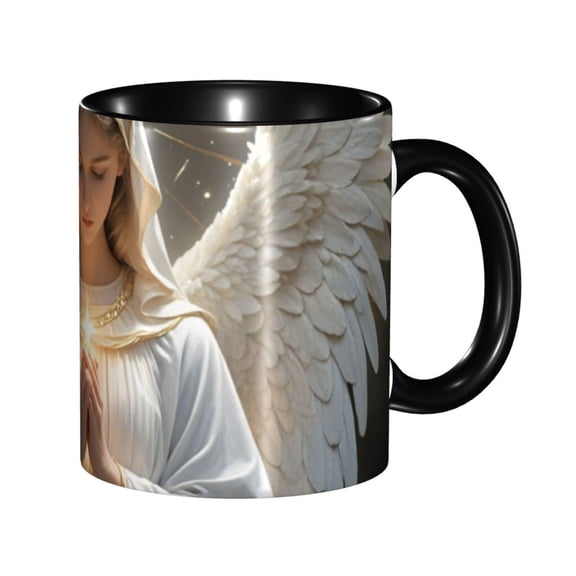 YXCXGO Mugs With Handle Cute Coffee Mug Cups Cute Angel In White Ceramic Mugs Gifts For Mother's Day Cute Coffee Mug Set 11.5OZ