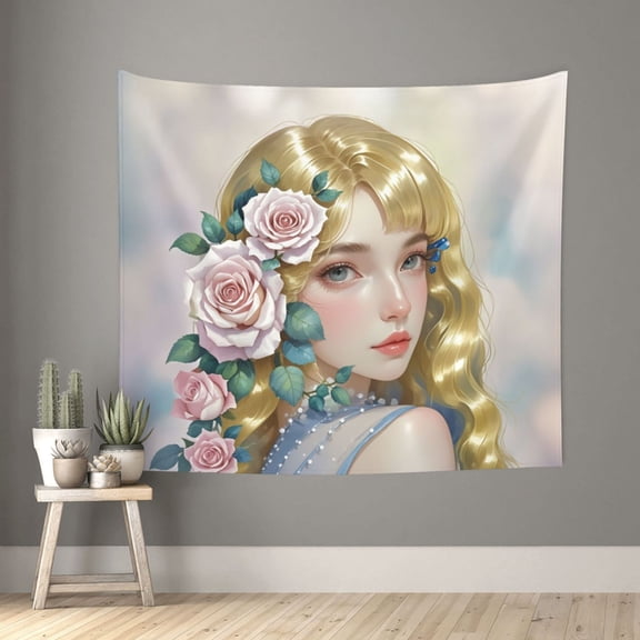 YXCXGO Wall Featured Tapestry The Blue Princess Anime Tapestry For Bedroom Living Room 50x60