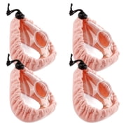 YXMEIGUO 4 Pack CPAP Mask Liners Complitable for F20 & F10 Full Face Mask Cushions, Soft Fleece Mask Covers with Adjustable Drawstring, Reduces Air Leaks & Pressure Marks, Pink